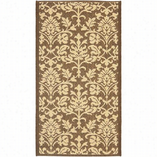 Safavieh Y316-3409 Outryard Polypropylene Machine Made Chcolate/ntaural Rug