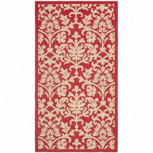 Safavieh Cy3416-3707 Courtyard Polypropylene Machine Made Red/natural Rug