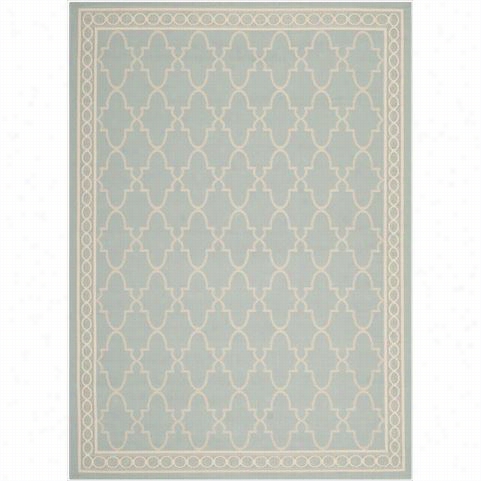 Safavieh Cy5142-232  Courtyard Polypropylene Pwer Loomed Aqua/beige Rug