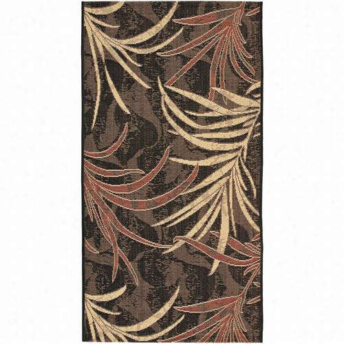 Safavieh Cy6083-26-3 Courtyard Polpropylene Machine Made Black/creme Rug