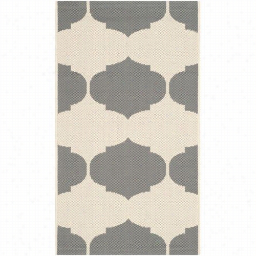 Safavieh Cy6162-236 Courtya Rd Polyproyplene Power Loomed Beige/nthracite Rug