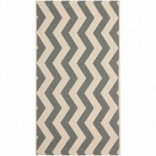 Safavieh Cy6245-246 Courtyard Polgpropylene Machine Made Grey/beige Rug