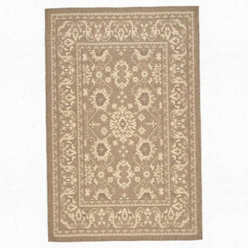 Safavieh Cy7727-22 Courtyard Polypropylene Power Loomed Brown/creme Rug