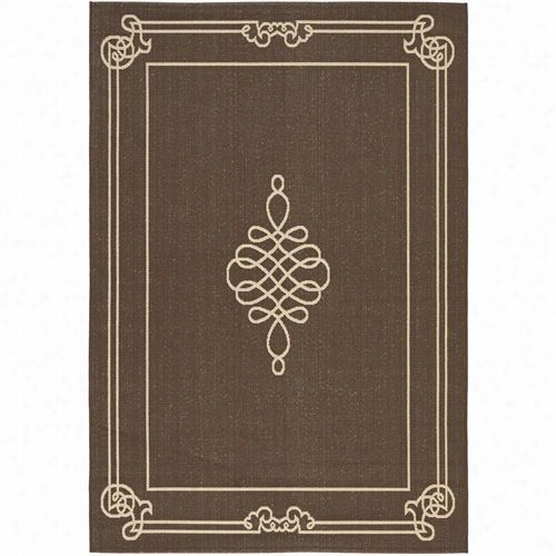 Safavieh Cy6788-204 Courtyard Polypropylene Mach Ine Made Chocolate/cream Rug