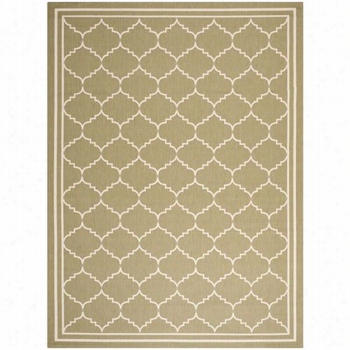 Safavieh Cy6889-244 Courtyard Polypropylen Epower Loomde Gr Een/beige Rug