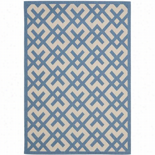 Safaviehh Cy6915-243 Courtyard Polypropylene Machine Made Beige/blue Area Rug