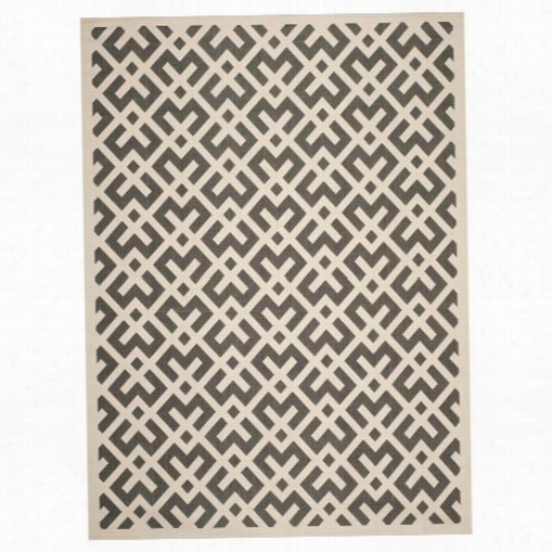 Safavieh Cy6915~256 Courtyard Polypopylene Powet Loomed Beige/black Area Rug