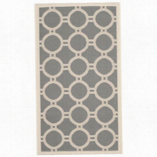 Safvieh Cy69z4-246 Courtyard Polyproyplene  Machine Made Anthracite/beige Area Rug