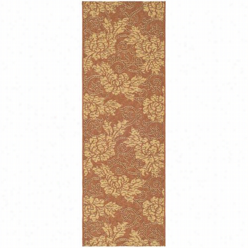 Safavieh Cy6957-48 Courtyard Polypropylene Machine Made Brick/natural Area Rug