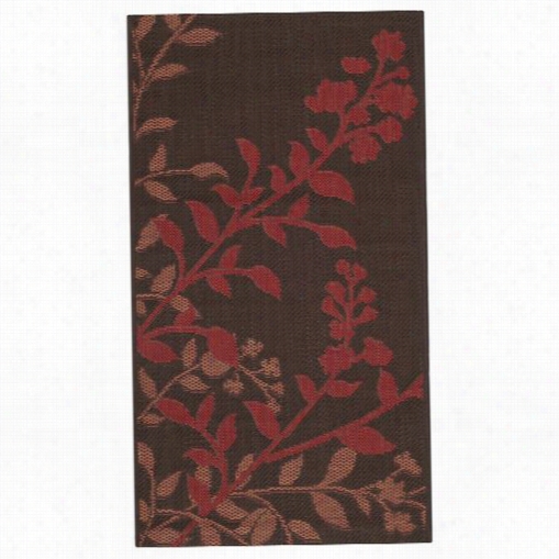 Safavieh Cy7019-303 Courrtywrd Polypropylene Power  Loomed Chocolate/re Darea Rug