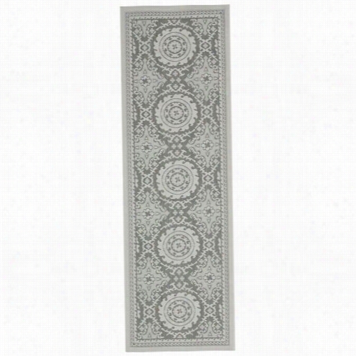 Safavieh Cy7059-78a18 Courtyardp Olypropylene Pose Loomed Light   Grey/ Anthracite Area Rug