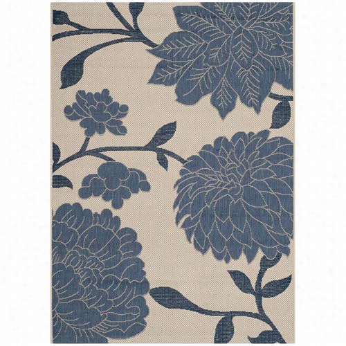 Safavieh Cy7321-233a2-2 Courtyard Polypropylene Power Loomed Beige/blue Area Rg