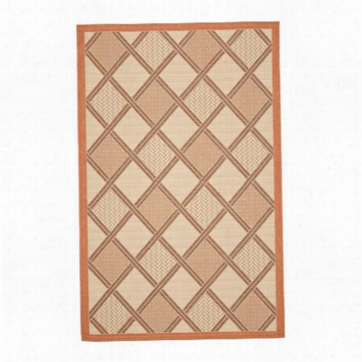 Safvieh Cy7570-11a7 Courtyard Polypropylene Machine Made Cream/terracotta Area Rug