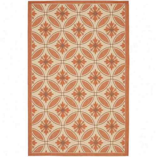 Safavieh Cy7844-11a7 Courtyard Polypropylene Machine Made Cream/terractta Area Rug