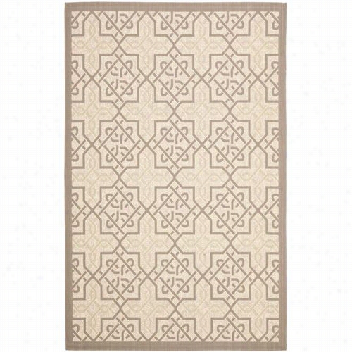 Saafvieh Cy7931-79a21 Courtyard Polypropylene Machine Made Beige/dark Bieg Area Rug