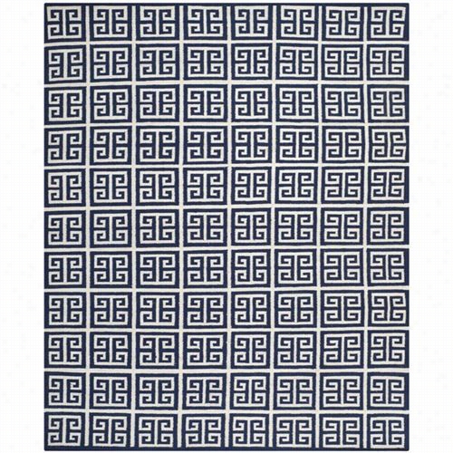 Safavieh Dhu626d Dhurries Hand Woven Flat Weave Navy/ivory Area Rug