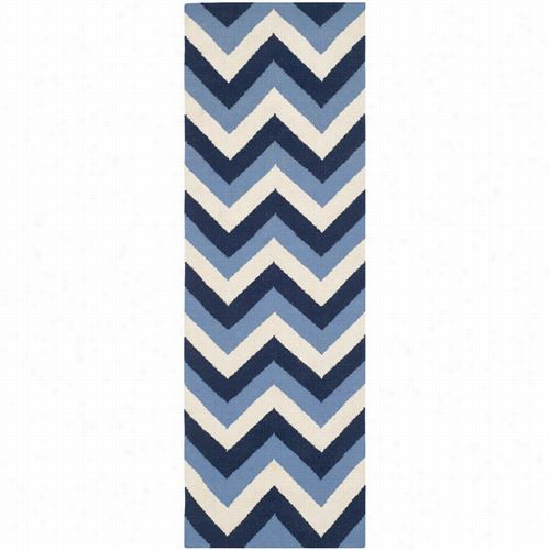 Safavieh Dhu640b Durries Hand Woven Flat Weave Navyl/ight Blue Arear Ug