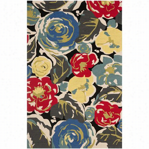 Safavieh Frs437a Four Seasons Polypropylene Hand Hooked Black/multi Rug