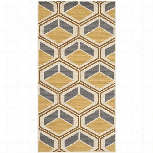 Safavieh Ham512ai Hampton Polypropylene Power Loomed  Ivory/camel Rug