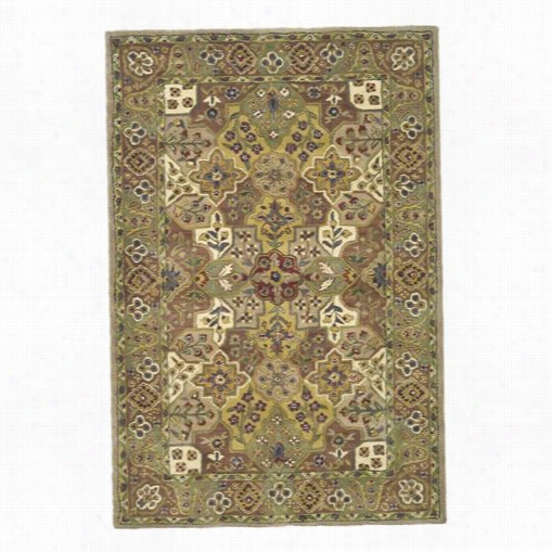 Safavieh Hg165a-5 Heritage Wool Hand Tufted  Taupe/green Rug