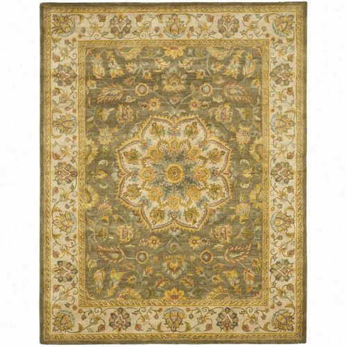 S Afavieh Hg954a Heritage Wool Hand Tufted Green/taupe  Rug