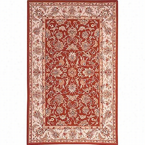 Safavieh Hk78b Chhelsea Wool Handh Ooked Burgundy/ivory Rug