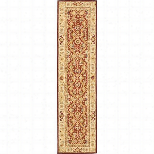 Safwvieh Hk816b Chels Ea Wool Index Hooked Ivory/red Rug