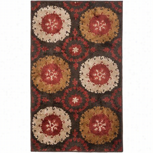 Safavieh Kas111a Kashmir Wool Divinity Loomed Brown/red Rug