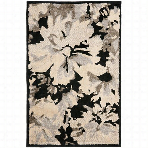 Safavieh Kas11 8a Kashmir Wool Power Loomed Black/ivory Rug