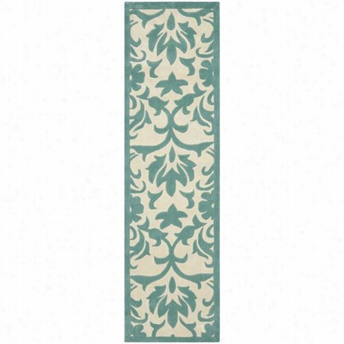 Safavieh M Da635a Modern Creation Of Beauty Polyester Hand Tufted Ivory/light Blue Rug