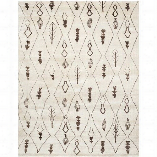 Safav Ieh Mor331a Moroccan Wool&visc Ose Hand Knotted Beige/brown Rug