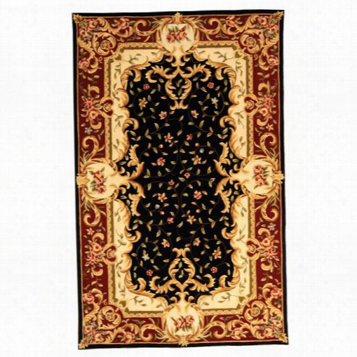 Safaiveh Na508b Naples Wool Hand Tufted Black / Red Area Rug