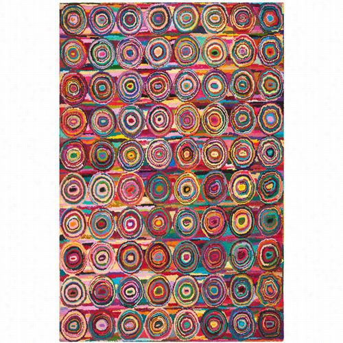 Safavieh Nna143a Nantucoet Cotton Pille Hand Tufted Pink/multi Rug