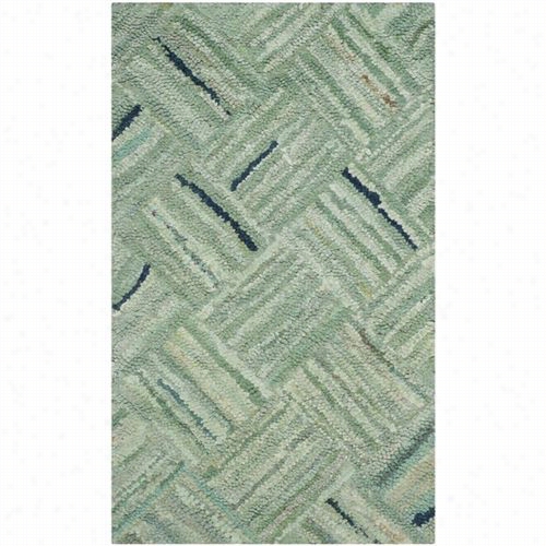 Safavieh Nan316a Nantucket Cotton Skill Tufted Green/multi Rug