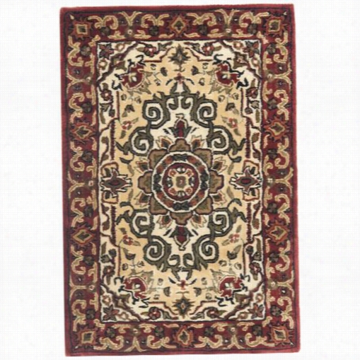 Safavieh Pl528a Persian Legend Wool Hand Tufted Ivory/red Area Rug