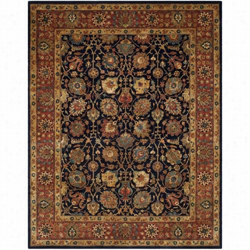 Safavieh Pl537b Persian Legend Wool Hand Tufted Navy/rust Area Rug