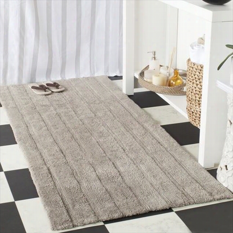 Ssfavieu Pmb720g Plush Master Bath Cottonn Hand Woven Grey Area Rug