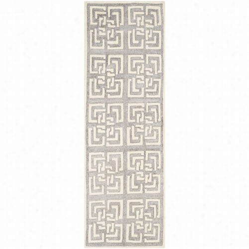 Safavieh Pre154g Precious Wool/ Polyester Hand  Tufted Silver Area Rug