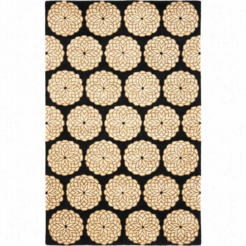 Safavieh Rd952a Rodeo  Drive Wool Hand Tufted Black/white Rug