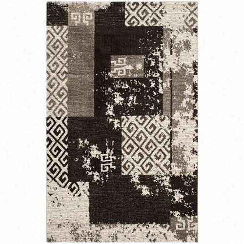 Safaviwh Ret2135-11255 Retro Polypropylene Power Loomed Creme/brown Rug