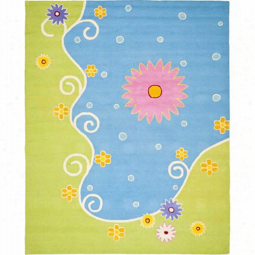 Safavieh Sfk383a Kids Wool Hand Tufted Lbue/green Rug