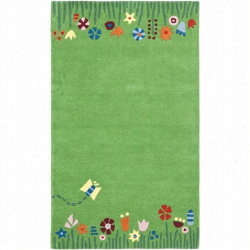 Safaviehsfk751a Kids Wool Hand Tufted Green/multi Rug