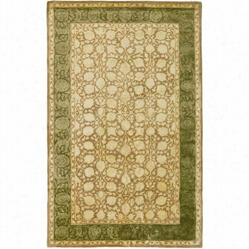 S Afavieh Skr212a Silk Road Wool And Viscose Handt Ufted Ivory/sage Rug