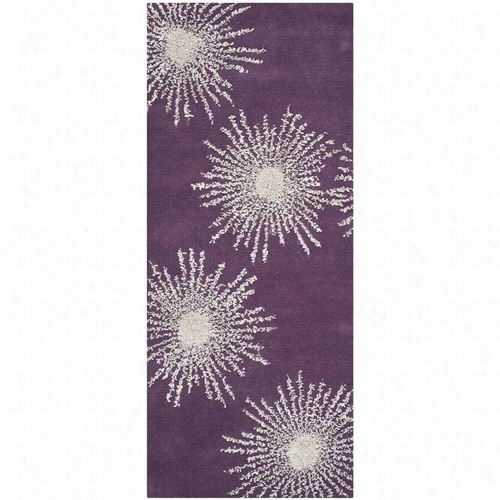 Safavieh Soh712p Soho Wool Hand Tufted Purple/ivory Rug