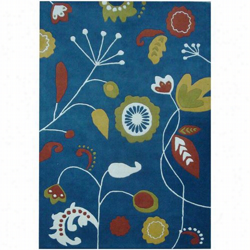 Saf Avieh Soh772b Soho Wool Hand Tufted Dark Blue/multi Rug