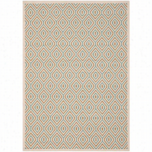 Safavieh Ver003-0213 Veranda Polyproplene Power Loomed Crwam/aqua Rug