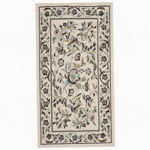 Safavieh Ver011-0614 Veranda Polypdopylene Power Loomed Cream/green Rug