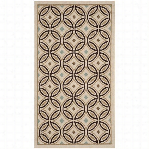 Safavieh Ver047-0212 Veranda Polypropylene Powee Loomed Cream/chocolate Rug