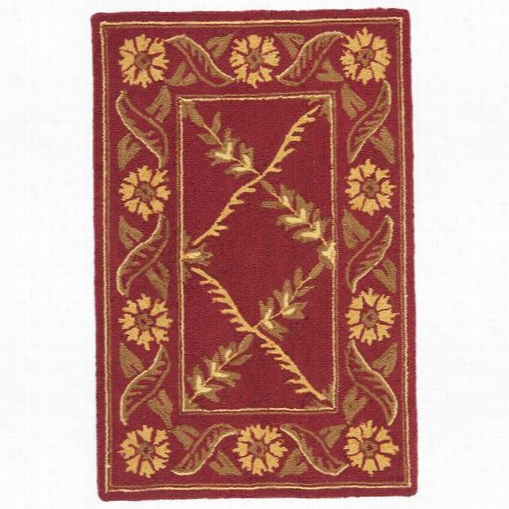 Safavieh Wil324awilton Wool Hand H Ooked Red Rug