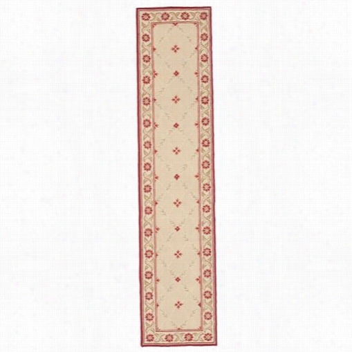 Safavieh Wil324d Wilton Woolh And Hooked Bige/red Rug